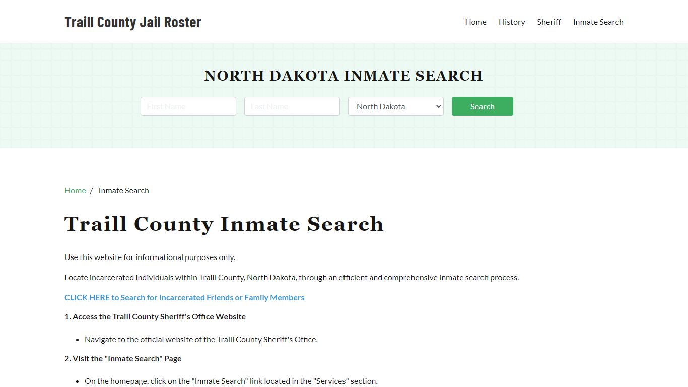 Traill County, ND Detainee Lookup