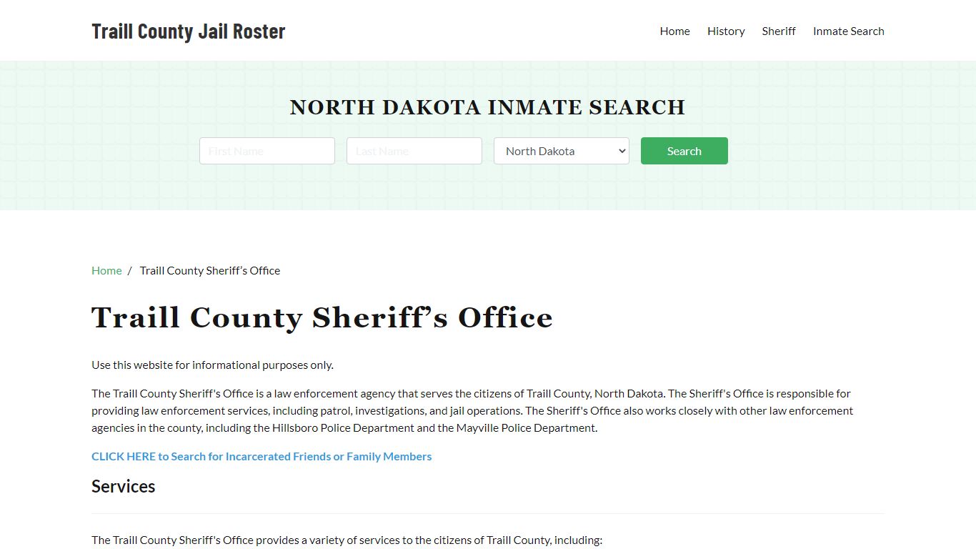 Traill County Sheriff Office, ND, Arrest Warrants Search