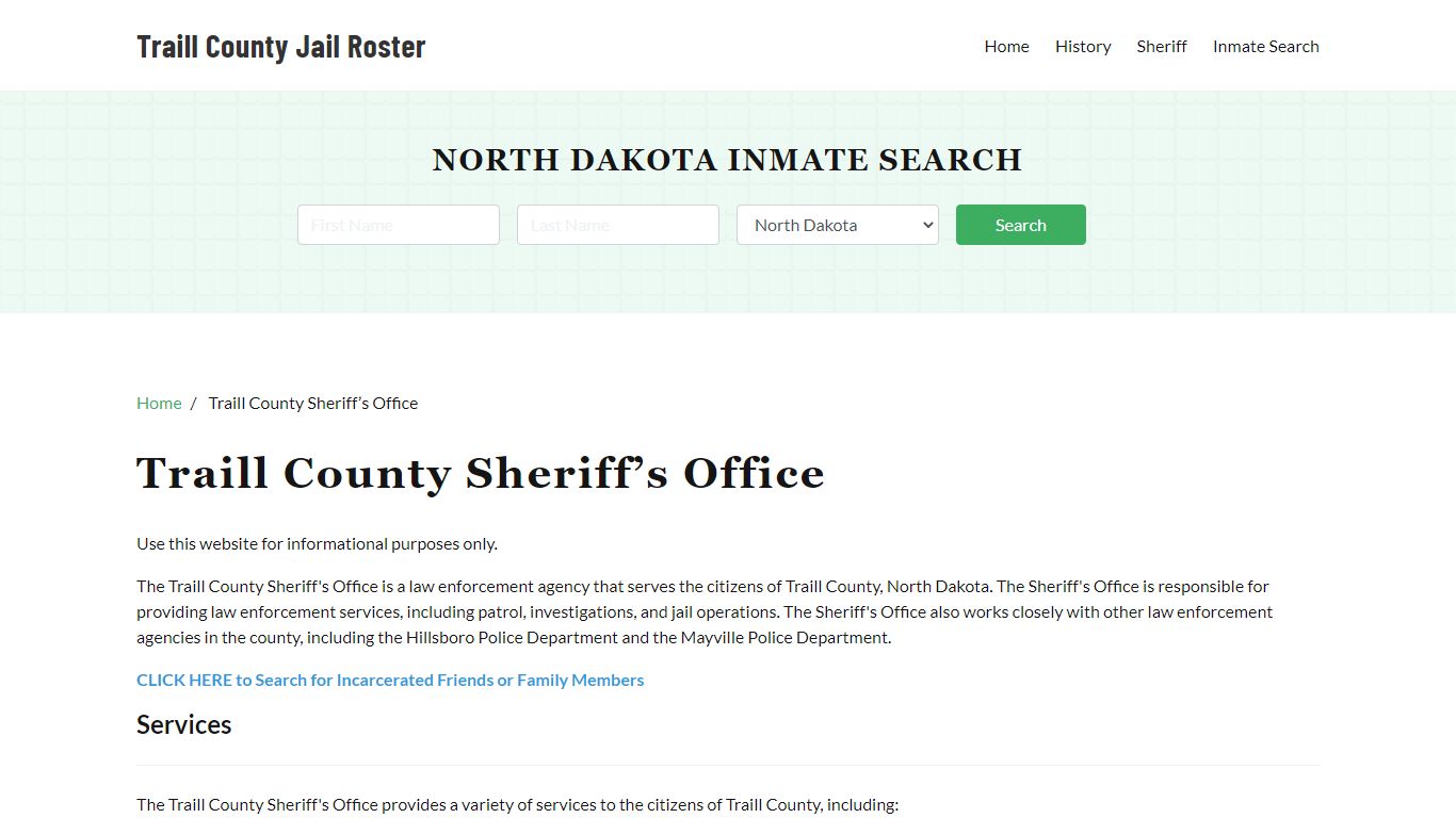 Traill County Sheriff Office, ND, Arrest Warrants Search